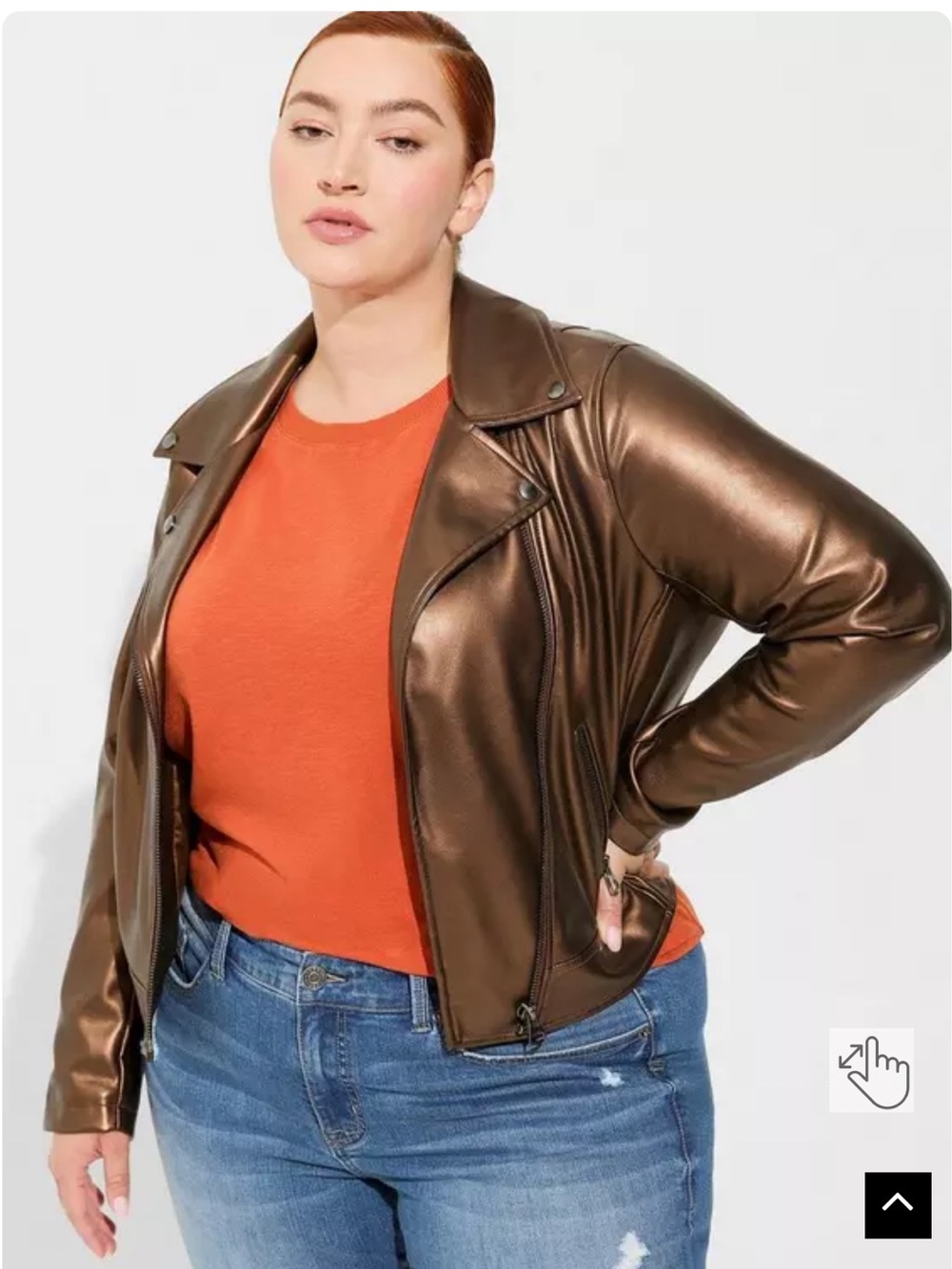 NWT Torrid Faux Leather Moto Jacket in Copper 2X